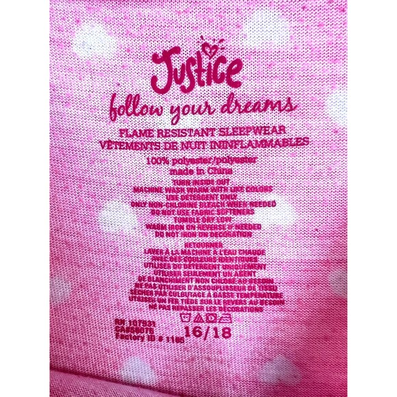 JUSTICE (Original 2000's) Y2K 2 piece Pajama Set SIZE Girls 18/20 - Picture 3 of 8
